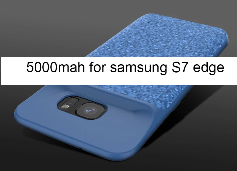 Blue for S7 edge Чехол Vogek для зарядки аккумулятора для samsung Galaxy S7 edge Мягкий Силиконовый противоударный чехол для телефона для samsung Galaxy S7 резервного копирования - Цвет: Blue for S7 edge