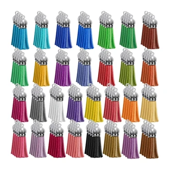 

120Pc 30 Color Leather DIY Keychain Earrings Bracelet Necklace Tassel Pendant Material Keychain Jewelry Making