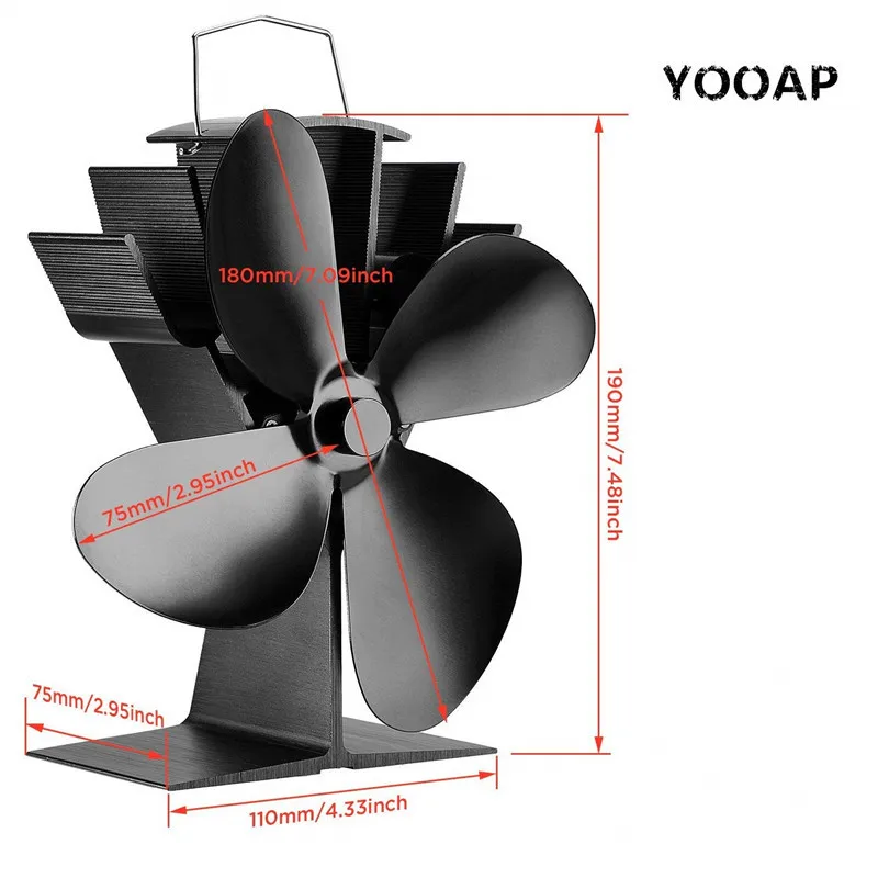 2020 Stove fan New Professional fireplace tool kit heat-driven 4-blade furnace fan silent operation  fan for stove