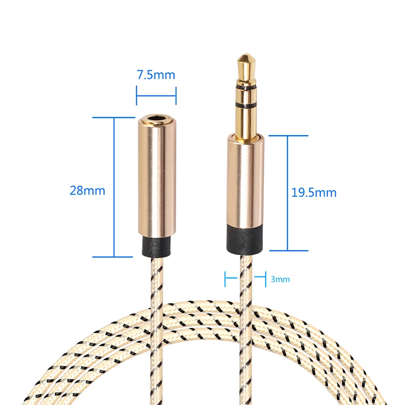 5M 3 5mm Male to Female AUX Jack HD Audio Extension Cables Auxiliary Stereo Headphone Cord for iPhone MP3 MP4 Player 5m