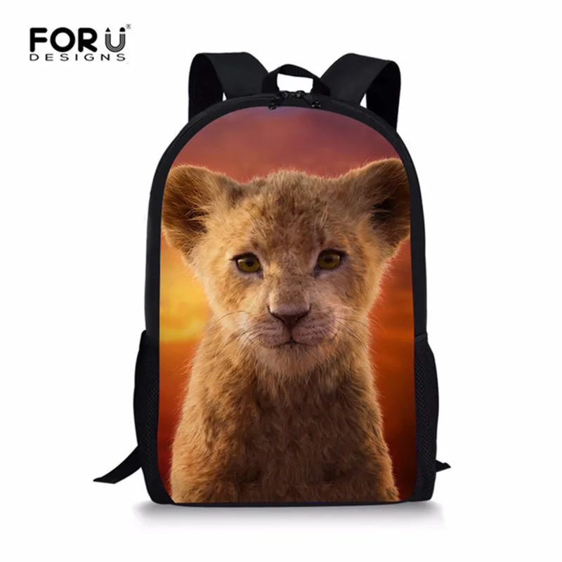 FORUDESIGN, школьный рюкзак с 3D принтом льва для подростков, мальчиков и девочек, 16 дюймов, рюкзак для малышей, детей, студентов, ранец, Mochila