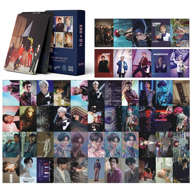 54 шт./набор альбом Kpop EXO самодельная бумага Lomo Card фотокарточка постер поклонники