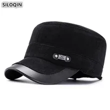 Snapback Кепка SILOQIN зимняя Вельветовая теплая армейские военные шапки для взрослых мужская плоская кепка s регулируемый размер мужская шапка с наушниками папа шляпа