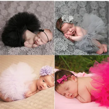 

NEW Princess Baby Tutu with Matching Flower Headband Set Newborn Photography Props Little Girl Tutu tulle Skirt Baby Girl