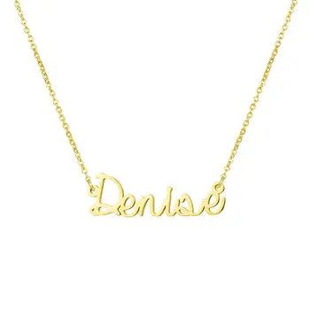 

AAA Quality Personalized Name Pendant Birthday Gift Gold Color English Letter Necklace Custom Stainless Steel Name Necklaces