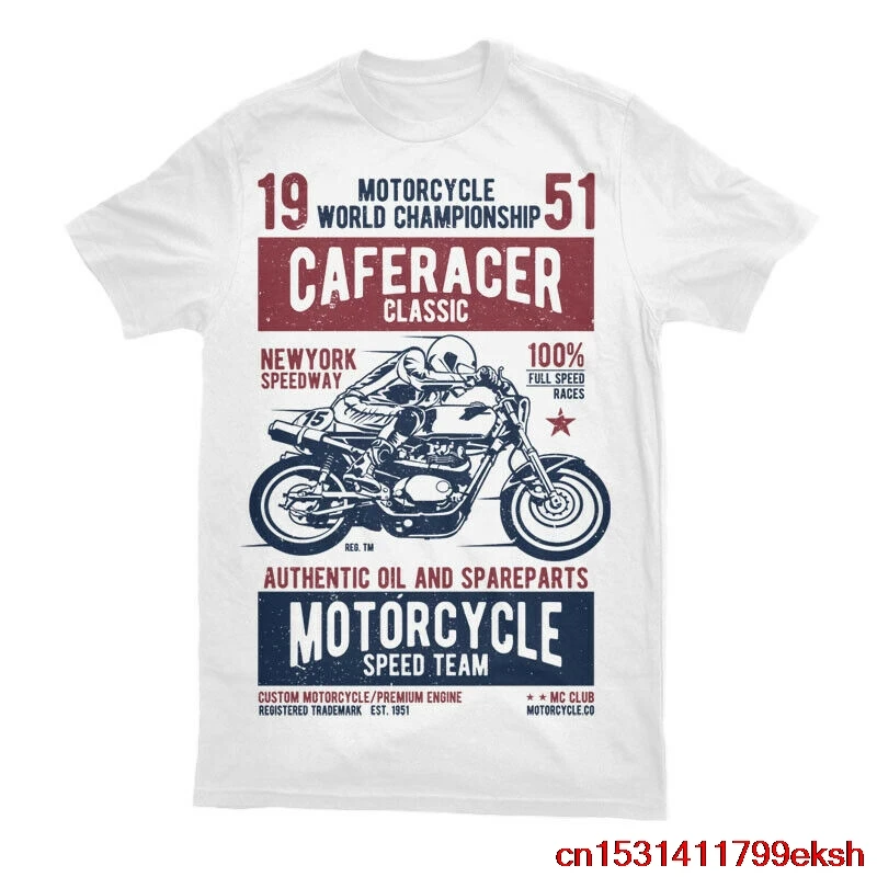 Байкер футболка мужская Cafe Racer велосипед мотоцикл отцов День рождения S-3XL |
