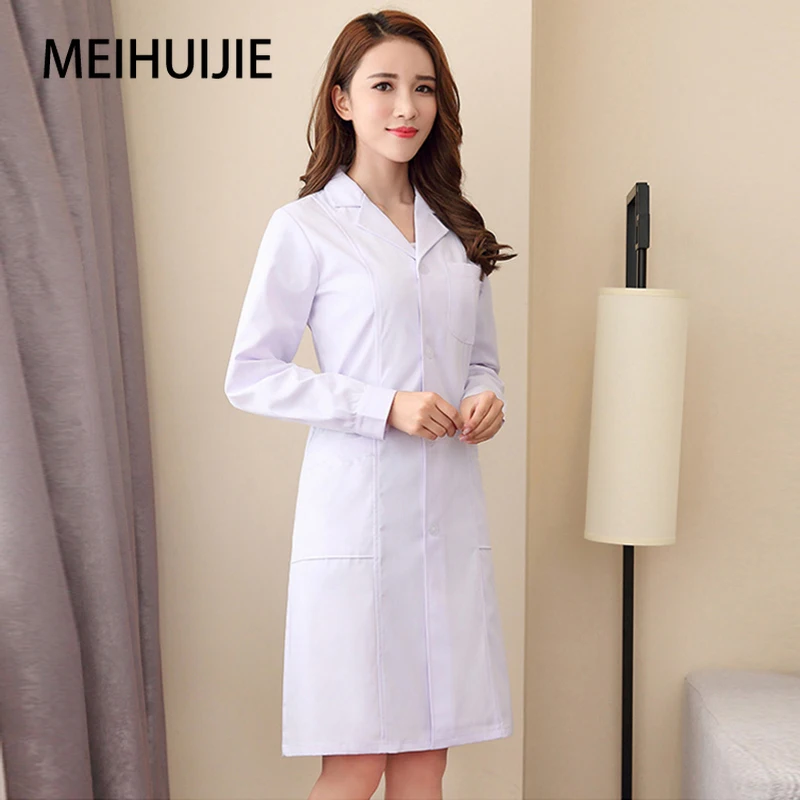 Lab Coat Thick long sleeves women's clinical uniform White for beauty salon Work clothes clothes for nursing beautician uniforms