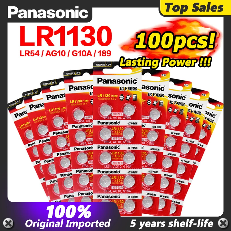 389 Х100% Подлинная оптовая продажа PANASONIC G10 V10GA 189 Щелочная Кнопочная батарея LR54 AG10