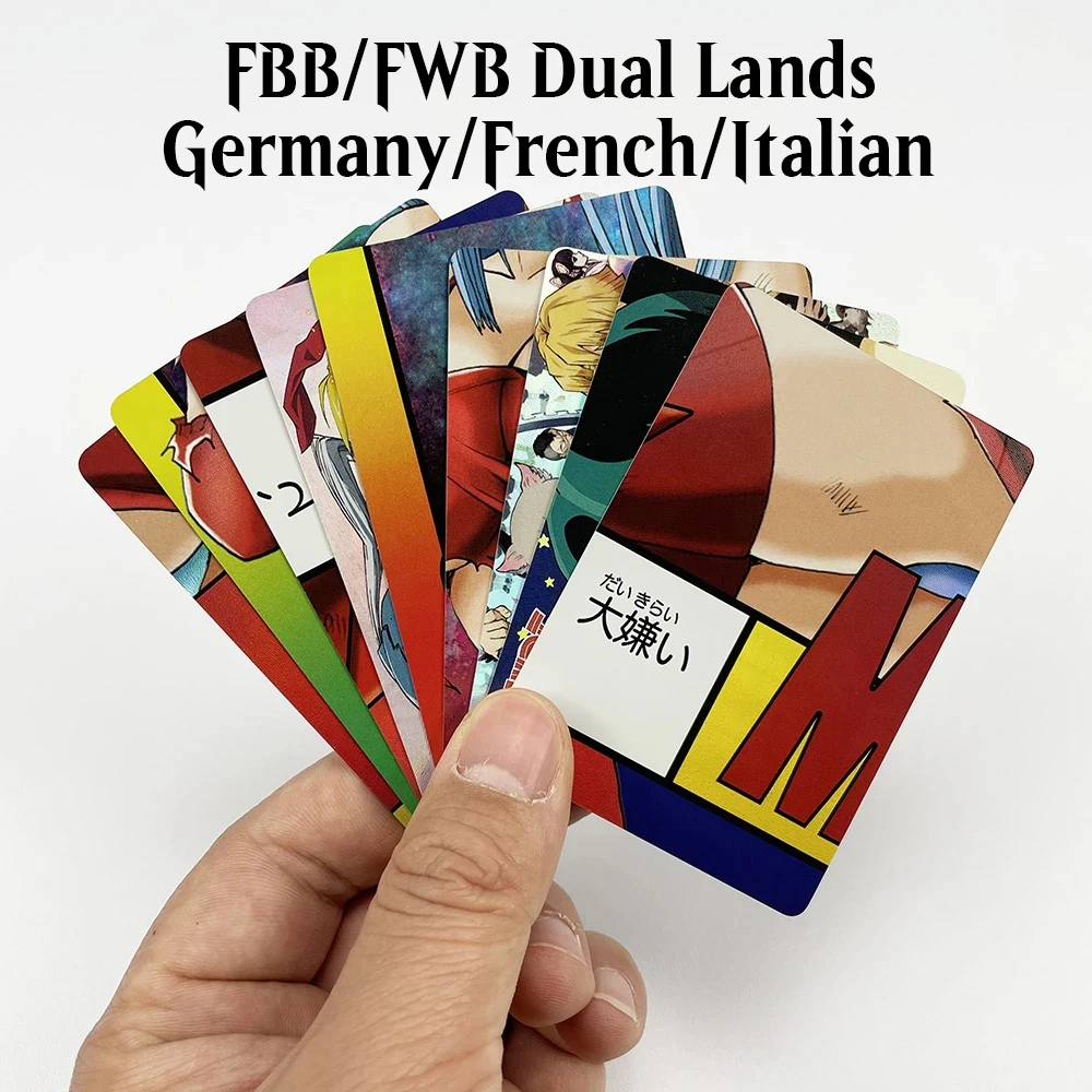 Rainman English Beta/Unlimited Double Germany French Italian FBB/FWB Dual Lands Black Core Paper TOP Vintage Masters Proxy Cards drawing papier raw rice paper lens core calligraphy painting ripe xuan paper rice paper cards core papel arroz papier de riz