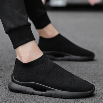 

Cork Men Shoes Sneakers Men Breathable Air Mesh Sneakers Slip on Summer Non-leather Casual Lightweight Sock Shoes Men Sneakers