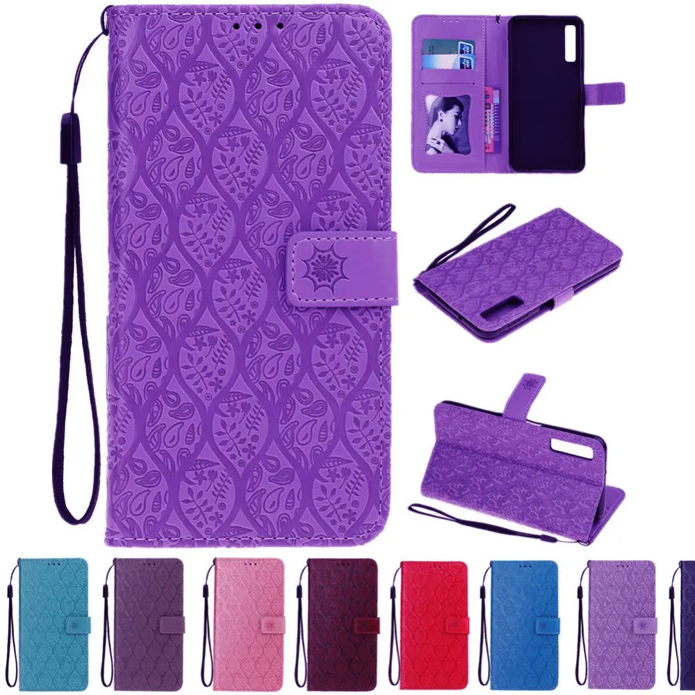for Samsung Galaxy A7 A9 A6 A8 Plus 2018 J3 J4 J6 J7 Case Luxury Leather Wallet Card Slots Prime A750 | Мобильные телефоны и