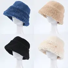 Зимняя теплая шапка в рыбацком стиле из искусственной шерсти для девочек с плоским верхом