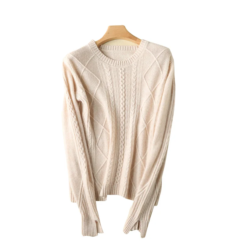 O-Neck Atmosphere Pure Colors Female Knitwear Long-Sleeved Double Thick Thickened Women Pullover Europe United States Style 2020 | Женская
