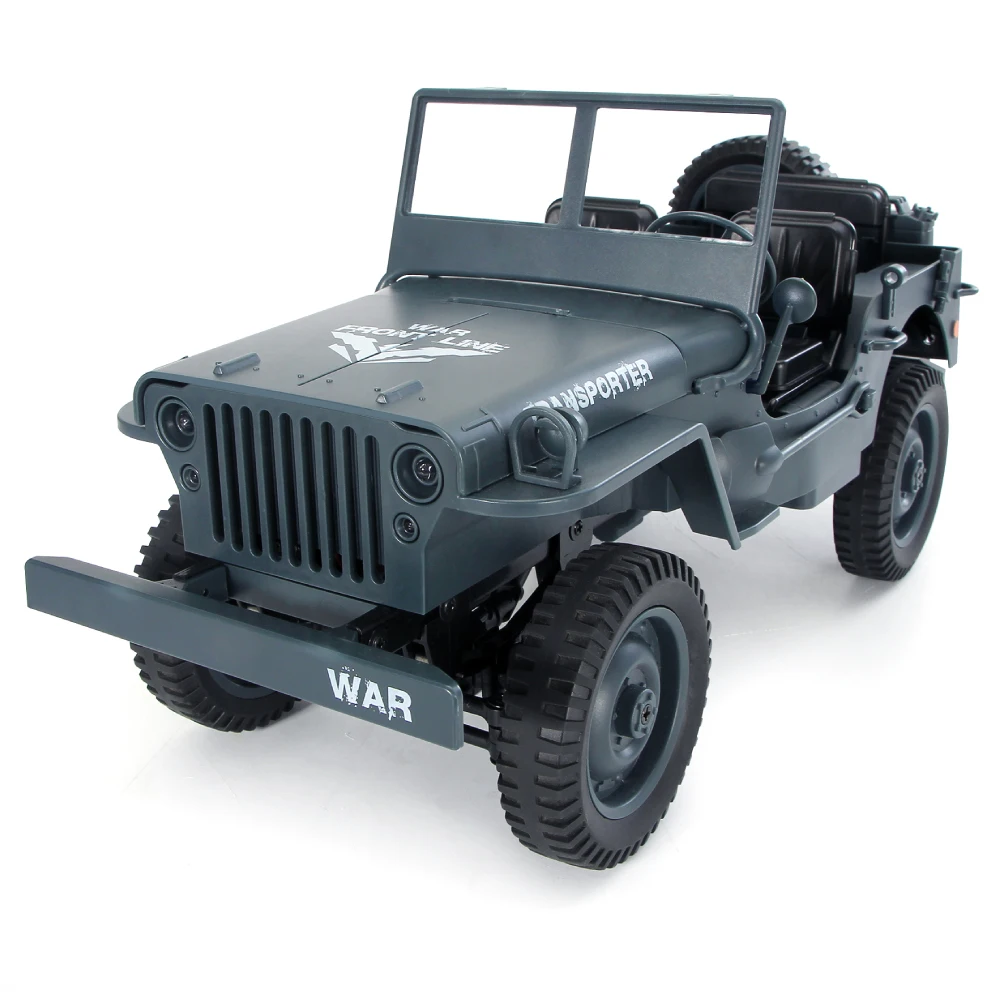 Hipac RC Truck 2.4G 4WD Convertible Military Off-Road 4-Wheel Drive Climbing Car 15Km/h 1:10 Remote Control Toys for kid Gift
