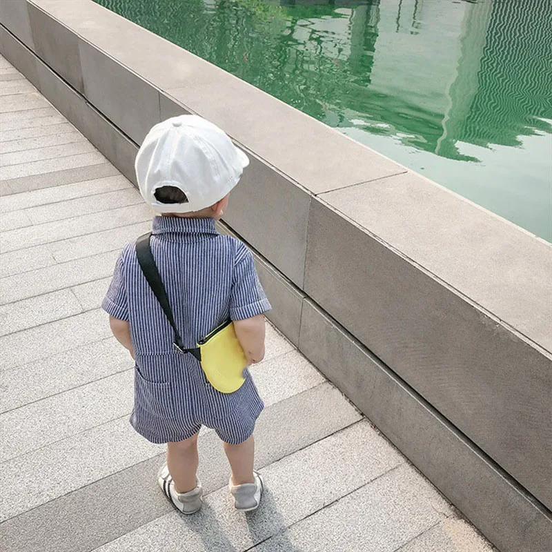 Infant Romper Summer Cute Baby Jumpsuit Thin Children'S Clothing Pocket Buttons Striped Denim One-Piece Clothes Boys Girls Toddler Kids Romper