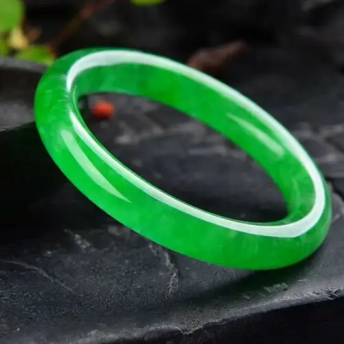 

58-60mm Natural Emerald Green Jadeite Jade Bangle Bracelet Handmade AAA