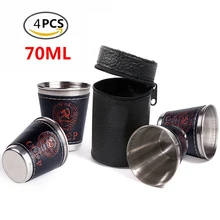 4Pcs/Lot 70ml Stainless Steel Camping Cup Tableware Drinking Water Cups Coffee Tea Beer Mug Travel Outdoor Camping Picnic Hiking