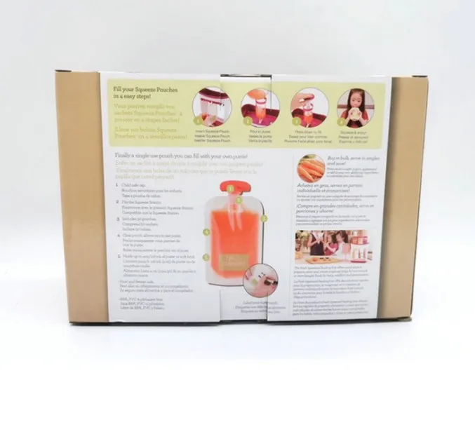 Food Supplement Fresh Storage Bag Puree Bag for Babies Single Use Packaging Dispenser Smoothie Squeeze Bags Infant Food Storage