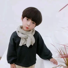 Теплый хлопковый шарф с заячьими ушками для мальчиков и девочек, осенне-зимние теплые шарфы