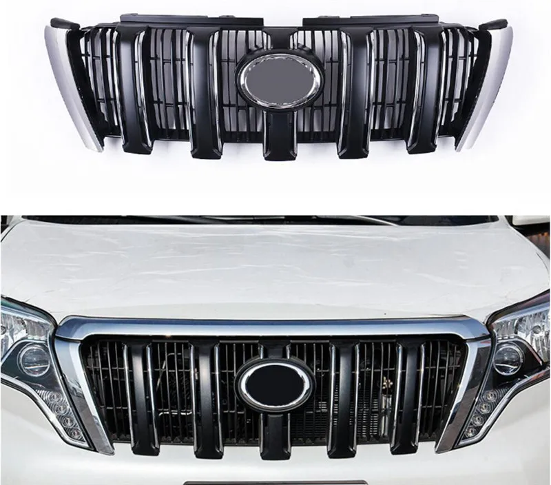 Подходит для Toyota Prado FJ150 ABS Хром Передняя решетка решетки рамка отделка защита аксессуары для стайлинга автомобилей