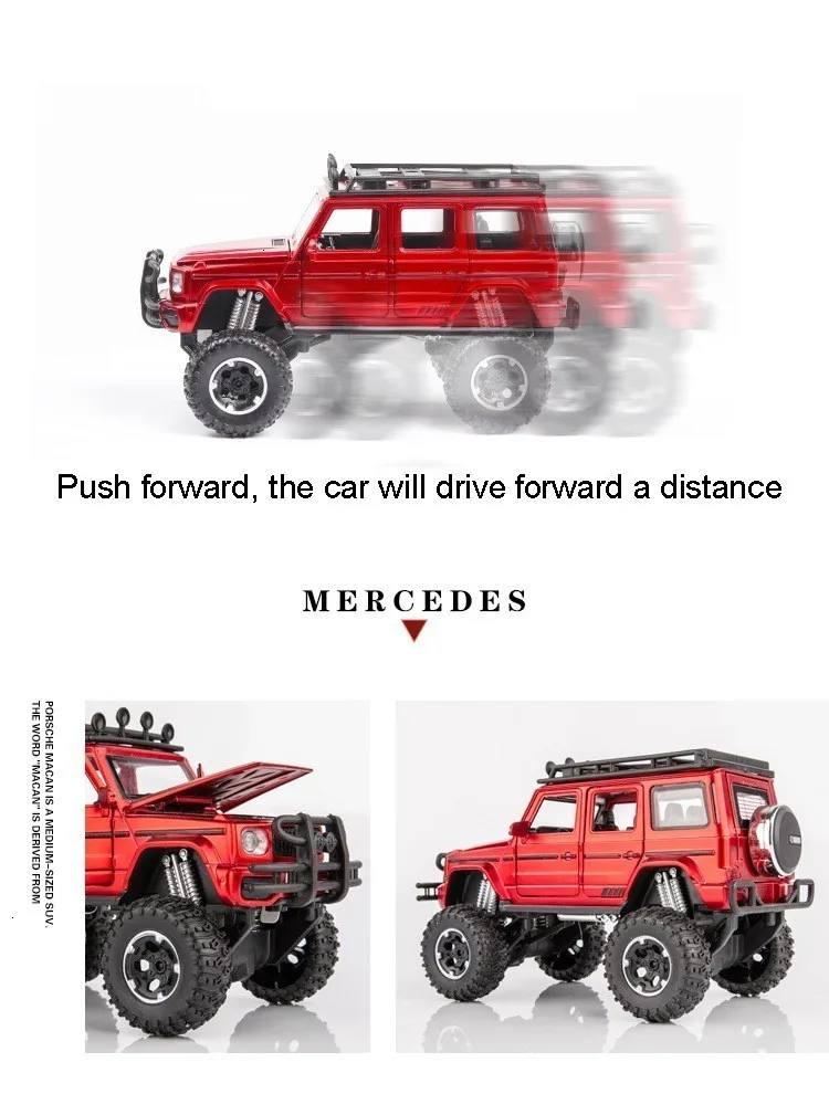 1/32 Mercedes Benz G63 G 500 Высококачественная модель автомобиля из сплава, внедорожный автомобиль, 6 открывающихся дверей, игрушечный автомобиль для детей