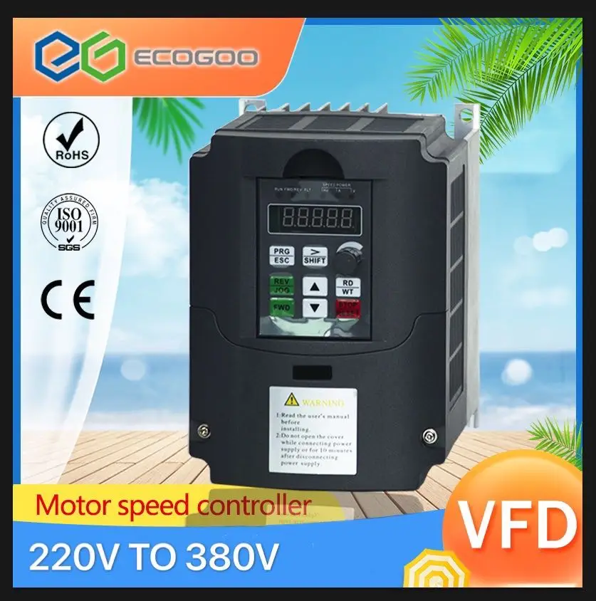 Input 1 phase 220v to Output 3 380v 4kw/5.5kw/7.5KW/11kw AC Drive Inverter VFD for three-phase 380V delta-connected motor | Обустройство