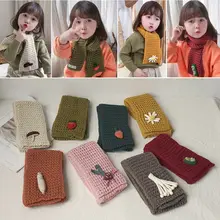 Зимний шарф для маленьких девочек и мальчиков с рисунком кролика; вязаные шарфы для детей; шарф