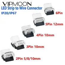 Connecteur de fil à bande pour bande lumineuse RGB RGBW LED monochrome, 2/3/4/5/6 broches, 8/10/12MM, lot de 5 pièces