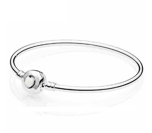 Браслет из стерлингового серебра 925 пробы белый чудесный Любовь Сердце застегивающийся браслет-змейка браслет подходит для женщин Шарм модные ювелирные изделия