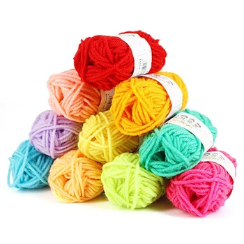 

12 Roll Colorful Handmade Wool Wool Ball for Kids DIY Doll Toy Hair Yarn Paste Painting Child Art Handmade Material Making Wool