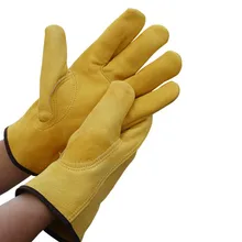 Все сварочные перчатки из воловьей кожи, коровья кожа, зеленая шелуха, сварочные перчатки и прочная защита от теплоизоляции