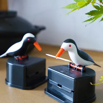 

New Cute Small Bird Toothpick Container Automatic Toothpick Dispenser Toothpick Holder Home Decoration Table Decor Random Color