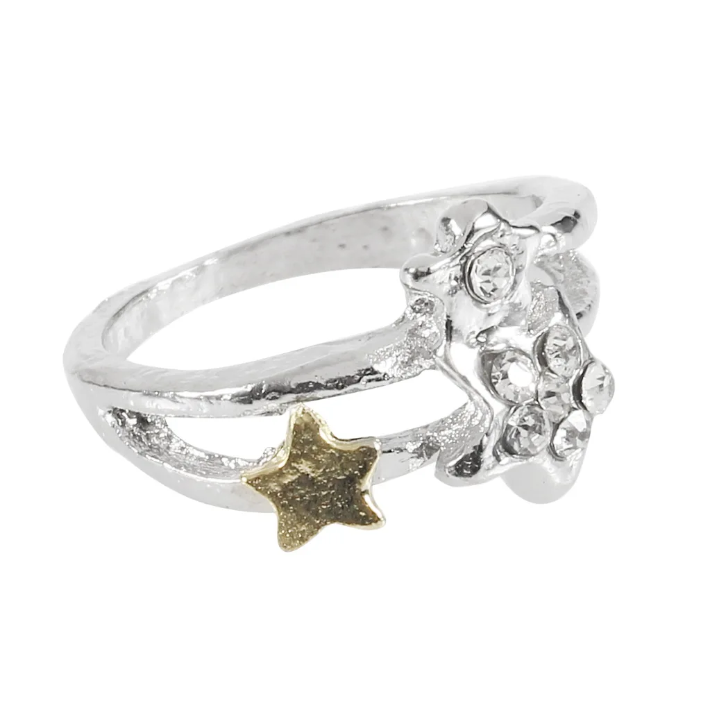 Очаровательные стразы звезда блестящее кольцо Свадебная вечеринка ювелирные