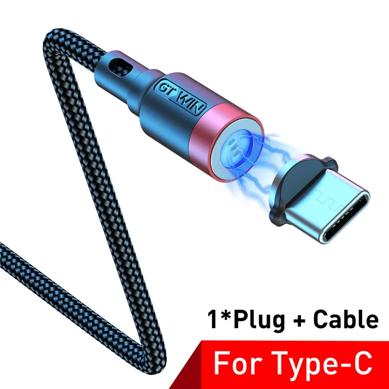 GTWIN 3M Магнитный кабель быстрой зарядки Micro Тип usb C для iPhone 11 samsung S9 магнит Зарядное устройство для передачи данных Зарядное устройство с функцией быстрой зарядки - Цвет: Red Type-C Cable
