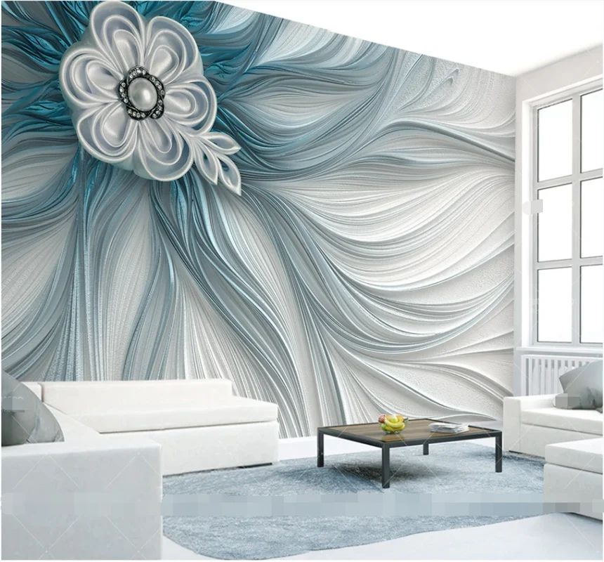 

xuesu Atmospheric creative relief stripe lines modern fashion 3d background wall custom wallpaper 8D waterproof wall covering