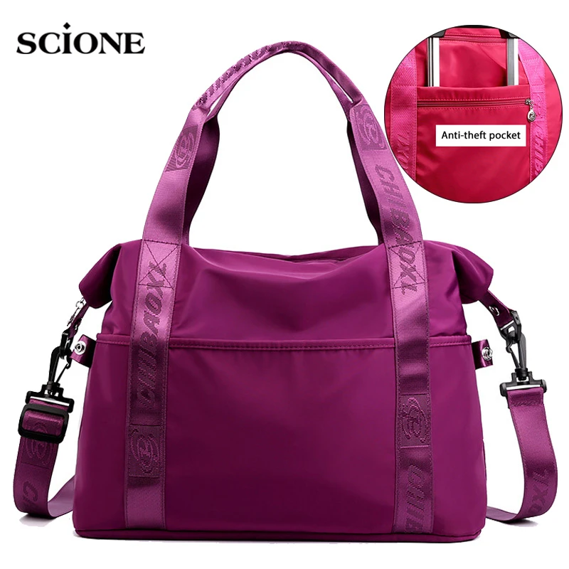 Women Gym Bags Nylon Fitness Handbag Red Training Shoulder Tote Tas Sac