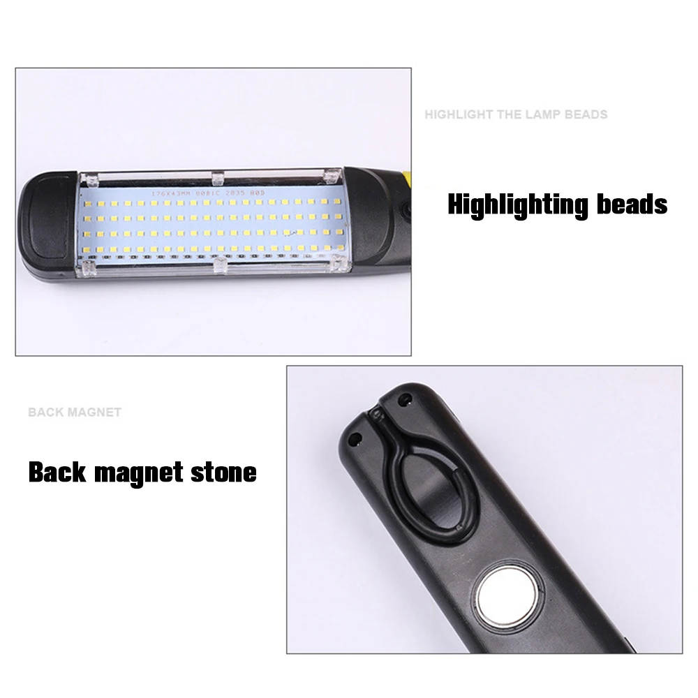 Portable LED Emergency Flashlight 80LEDs 40W Safety Work Light Hanging Magnetic Car Inspection Repair Handleld Work Lamp led flashlight,led flashlights,led torch light
