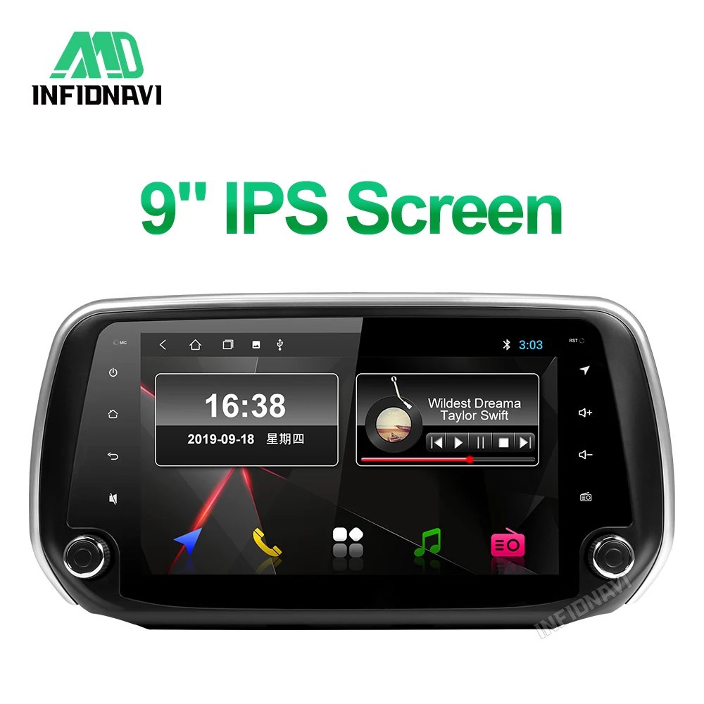 Android 9,0 2+ 32G автомобильный dvd для hyundai Santa Fe/ix45 gps навигация Радио Видео Стерео Мультимедиа Плеер ips экран