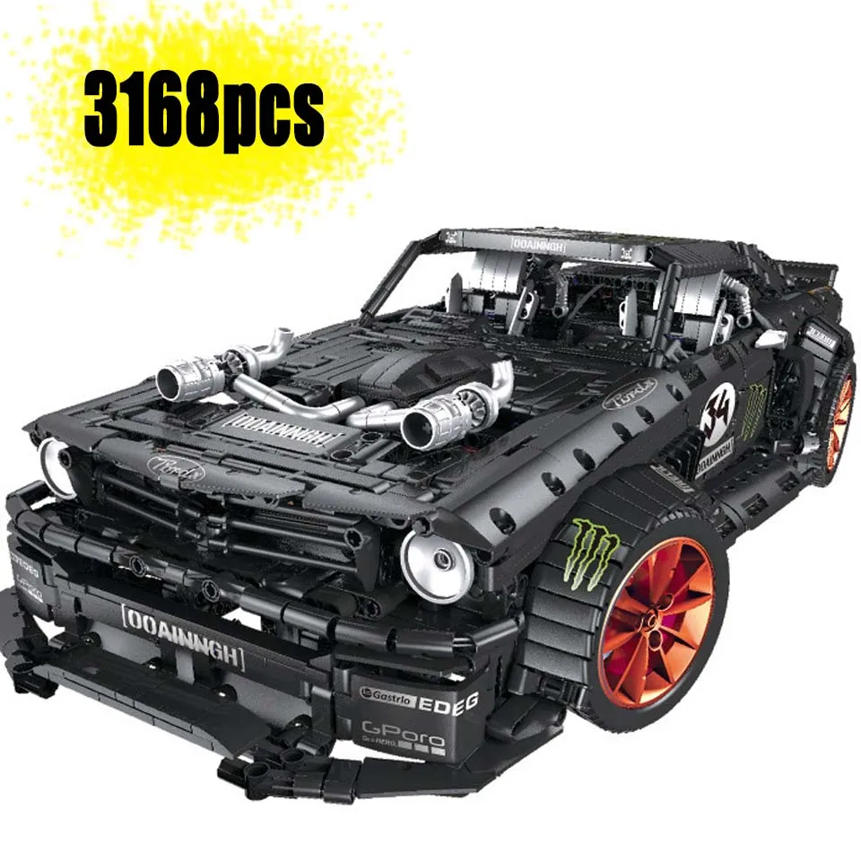 

Ford Mustang RTR V2 Technology Series Racing Car Compatible Iegoinglys 20102 MOC 22970 Building Blocks bricks Model Toys