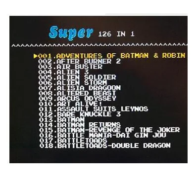 126 Hot games in one cartridge for Megadrive Genesis consoles 126 in 1game caridge for sega consoles video game cartridge