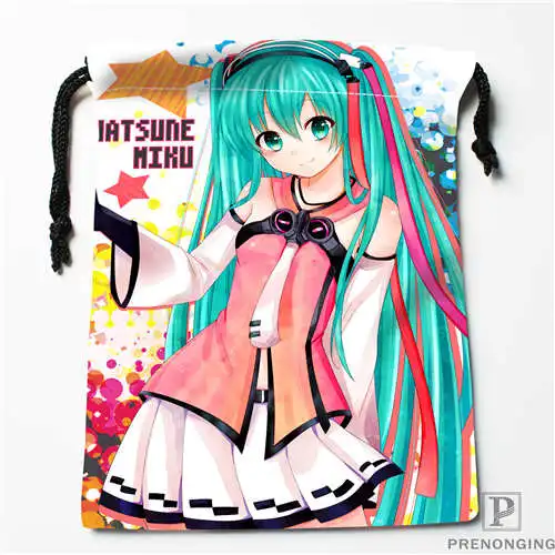 Bags Пользовательские печати vocaloid-hatsuneDrawstring хозяйственные сумки дорожный мешочек для хранения плавать Пешие прогулки игрушка сумка унисекс мульти Size18-12-31-132 - Цвет: Bags