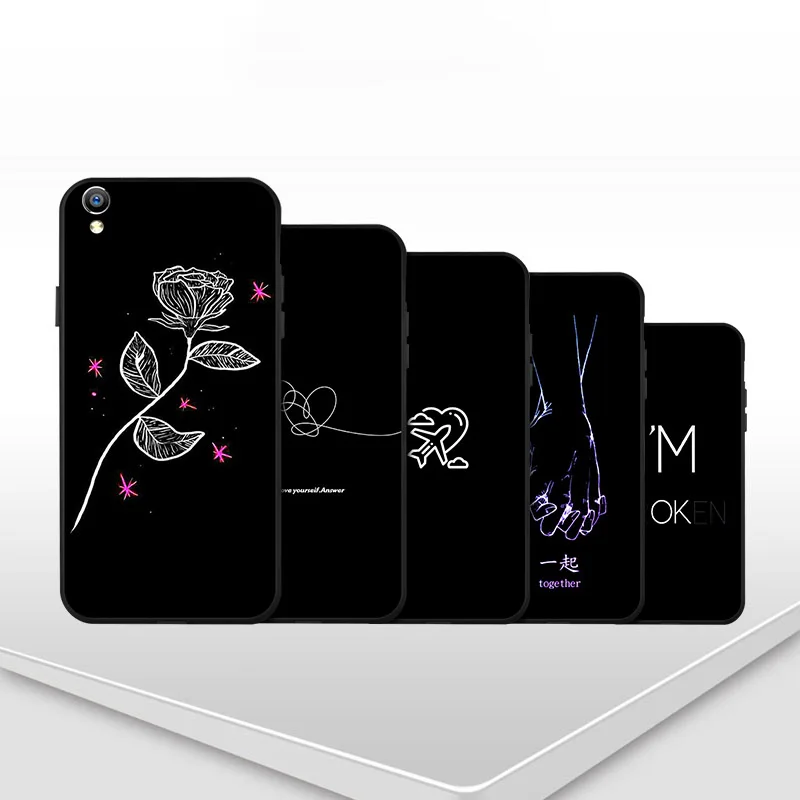 Окрашенный черный силиконовый чехол для OPPO F11 A9 R9 R9S R11 R11S Plus телефона R15 R17 Realme 1 2 3 PRO
