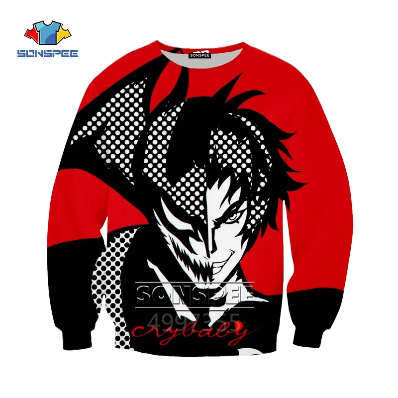 13 SONSPEE DEVILMAN crybaby Harajuku 3D printed Kid Sweatshirts Boys Girls Teens children's Clothes Tops long Sleeve pullover SW121 - Цвет: 13