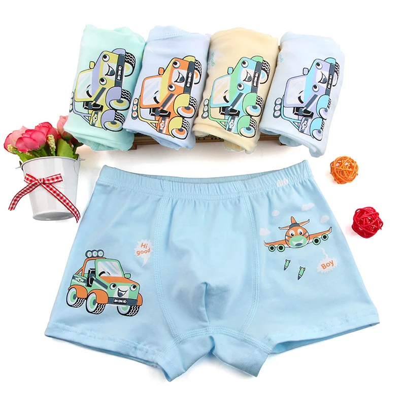 

5pcs Kids Underwear Boxers Cotton Soft Boxer Briefs For Boys Cartoon Plane Car Underpant Kids Breathable Panties 3-9 Years Old