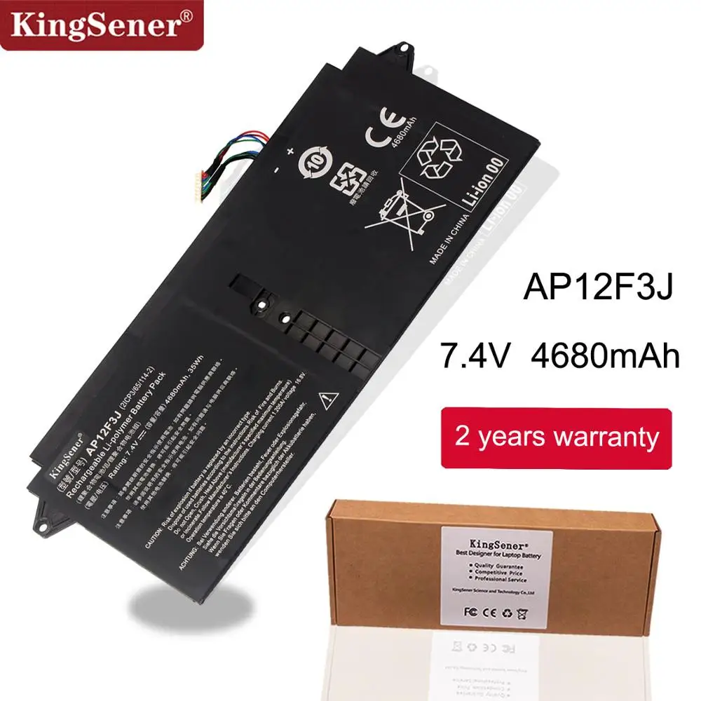 Цена KingSener Новый AP12F3J ноутбук Батарея для acer Aspire 13,3