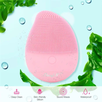 

NEW Handheld Facial Cleansing Brush Sonic Vibration Mini Face Cleaner Silicone Deep Pore Cleaning Electric Waterproof Massage 49