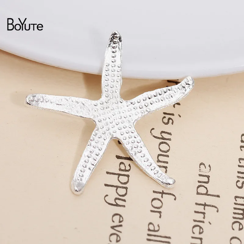 BoYuTe(20 Pieces/Lot) Metal Alloy 40*34MM Maple Leaf Materials Vintage Hand Made Diy Jewelry Accessories Wholesale - Цвет: Silver-30MM
