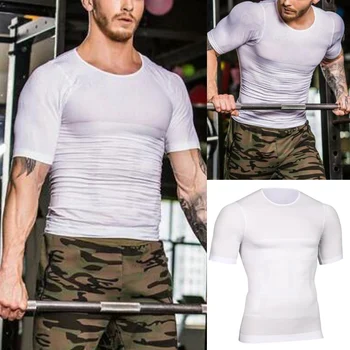 

Men Body Shaper Slimming Long Sleeve T-Shirt Control Belly Corset Compression Body Building Fat Burning Workout Undershirts