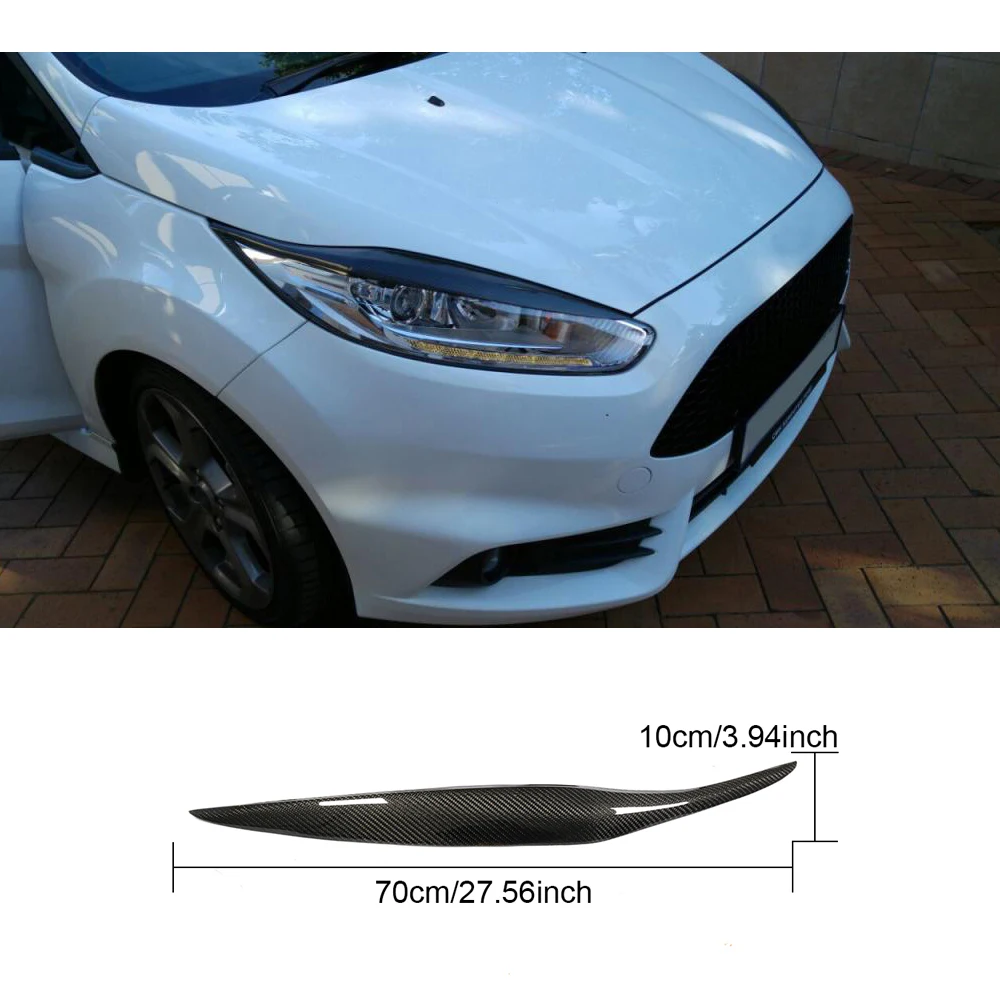 Углеродные волоконные веки для бровей Ford Fiesta 2012 2017 наклейка отделка сухие