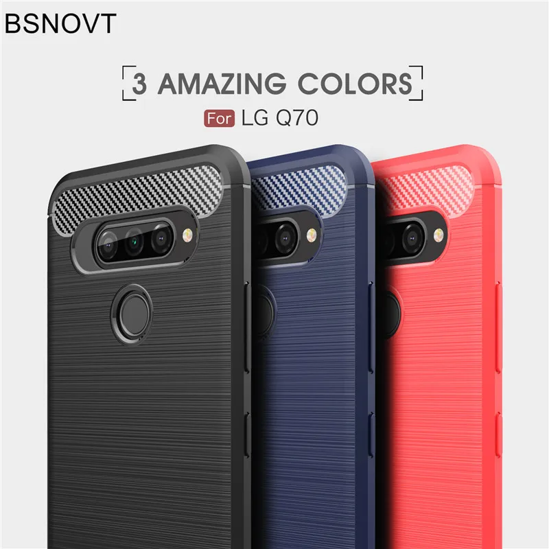 Для LG Q70 чехол противоударный силиконовый Матовый Бампер Мягкий для Funda Coque 6 4&quot |